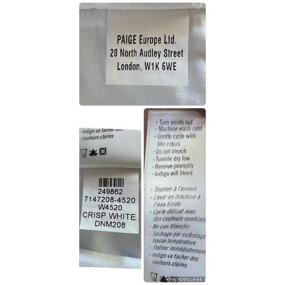 Anthropologie PAIGE Hourglass High Rise Boot Jeans Size 30 in Crisp White - Picture 13 of 15